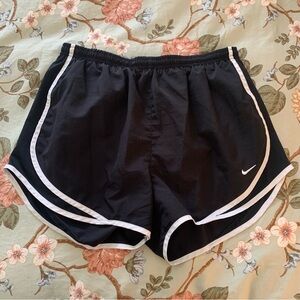 Nike Women's Black and White Athletic Shorts